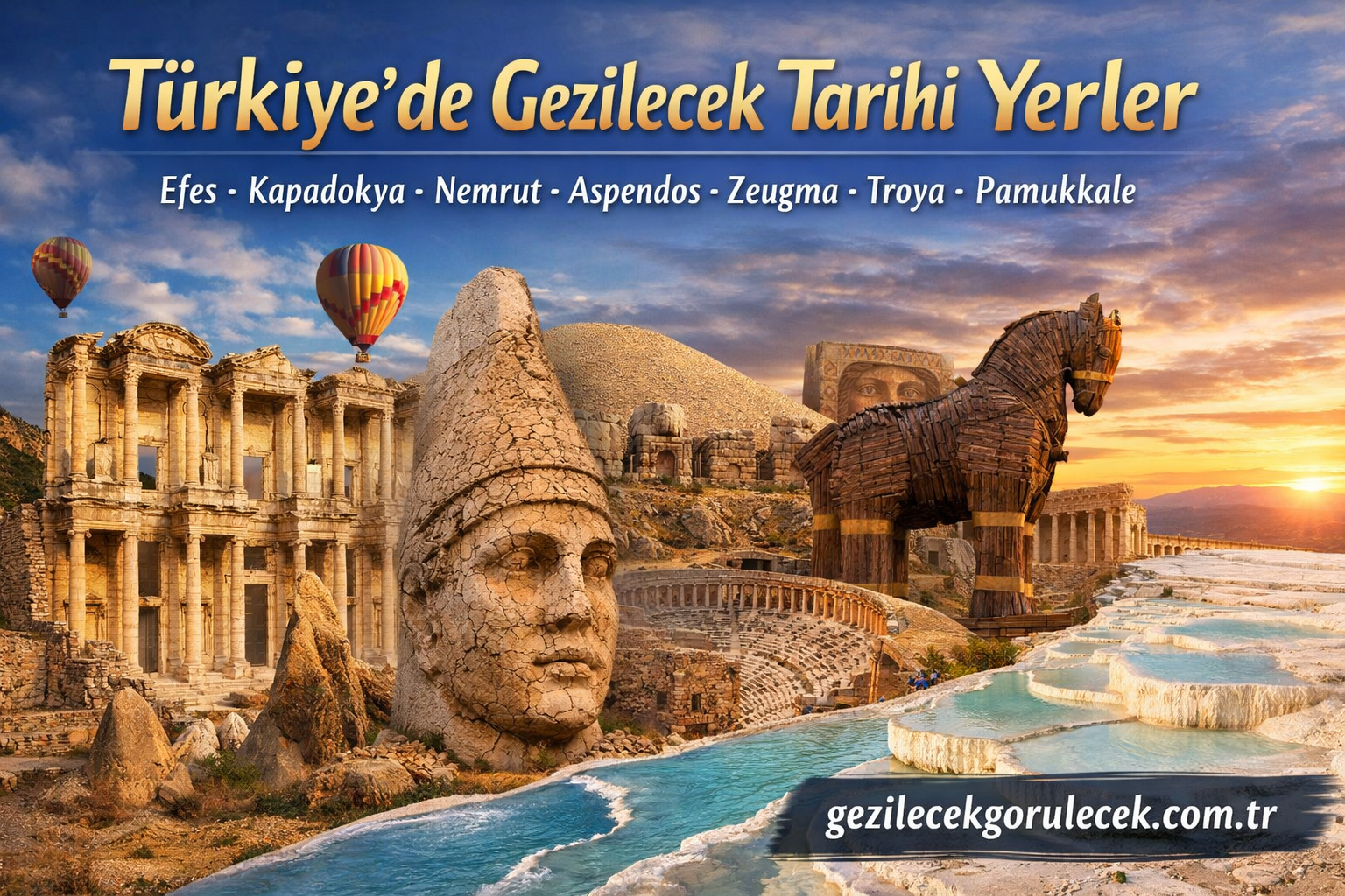 Read more about the article Türkiye’de Gezilecek Tarihi Yerler Nereleridir? Efes, Kapadokya, Nemrut, Aspendos, Zeugma, Troya, Pamukkale
